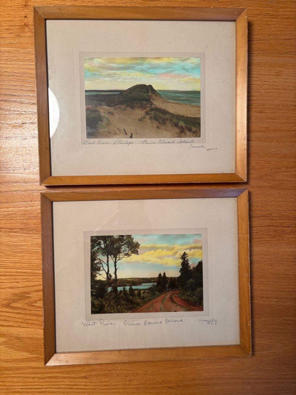 Oliver Craswell (Canadian Photographer) - 2 Vintage Hand tinted photographs PEI